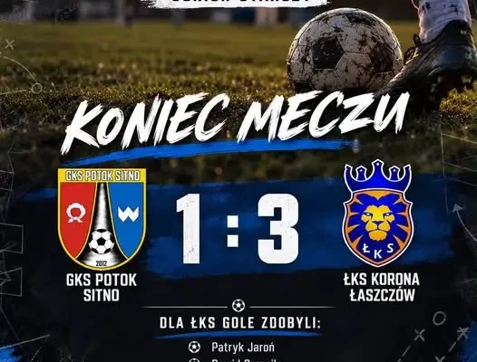 GKS Potok Sitno przegrywa z ŁKS Korona Łaszczów 1:3 w meczu juniorów starszych