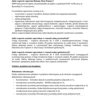 Rusza rekrutacja do Dziennego Domu Pomocy w Łaszczowie