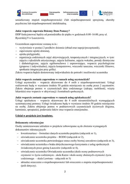 Rusza rekrutacja do Dziennego Domu Pomocy w Łaszczowie