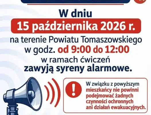 Syreny alarmowe w powiecie tomaszowskim – to tylko ćwiczenia