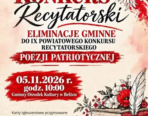 Gmina Bełżec zaprasza dzieci i młodzież do konkursu recytatorskiego poezji patriotycznej