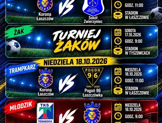 Piłkarski weekend z Koroną Łaszczów – harmonogram meczów 17-18 października