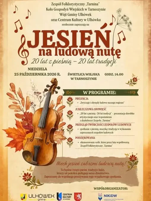 Jubileusz 20-lecia Zespołu Folklorystycznego „Tarnina” – jesień na ludową nutę w Tarnoszynie