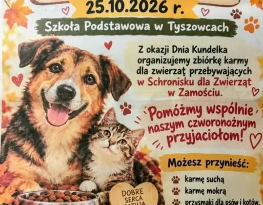 Szkoła Podstawowa w Tyszowcach organizuje zbiórkę karmy dla schroniska w Zamościu