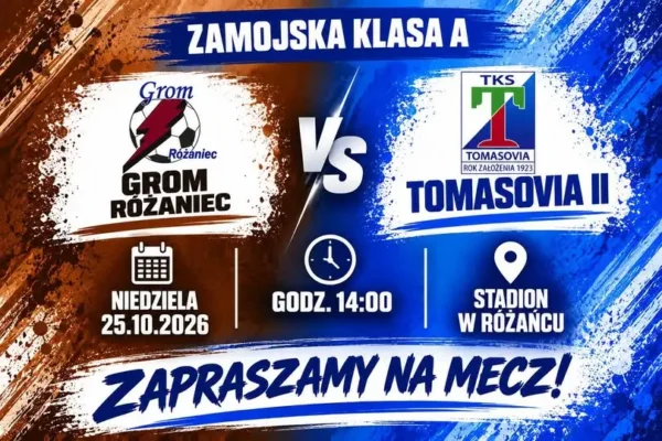 Tomasovia II zagra w Różańcu o punkty w 11. kolejce klasy A