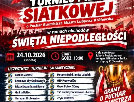 Turniej siatkówki o Puchar Burmistrza Lubyczy Królewskiej już 24 października