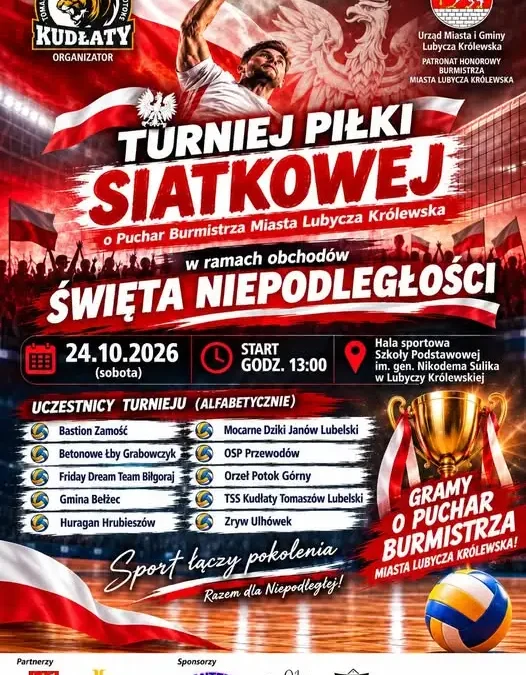 Turniej siatkówki o Puchar Burmistrza Lubyczy Królewskiej już 24 października