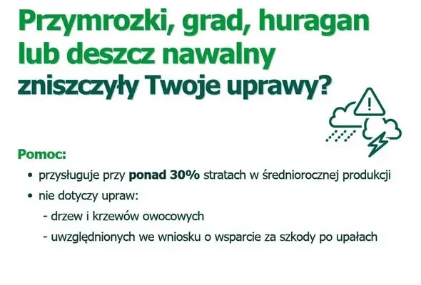 Rolnicy mogą składać wnioski o pomoc krajową. Nabór potrwa do 16 listopada