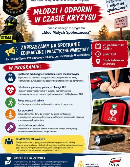 10 000 zł dla OSP Ulhówek na projekt „Młodzi i odporni w czasie kryzysu”