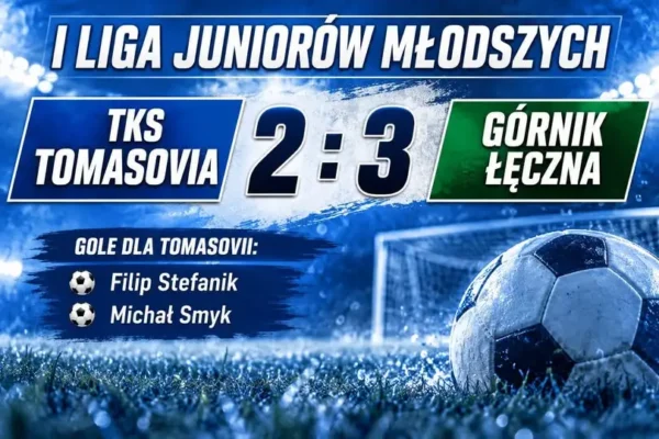 Juniorzy młodsi Tomasovii przegrywają z Górnikiem Łęczna